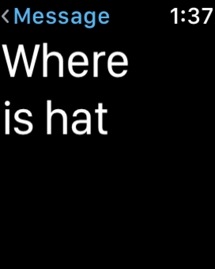Message shown on Apple Watch