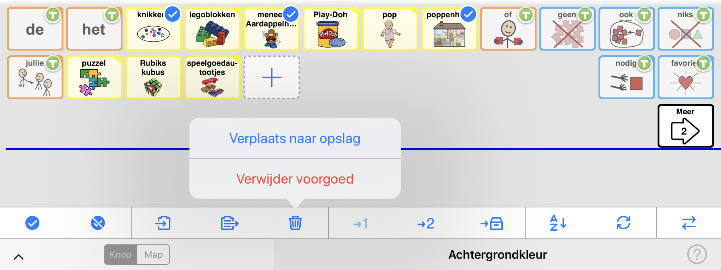 Verwijder naar opslag of verwijder voorgoed