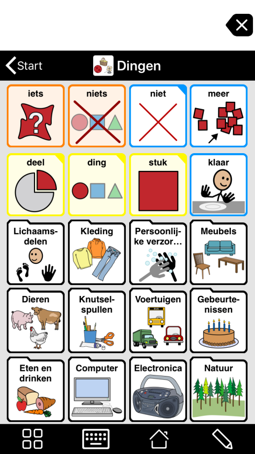 De onderste optiebalk met alle knoppen.