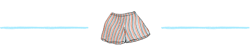 An illustration of striped pajama bottoms on a while background