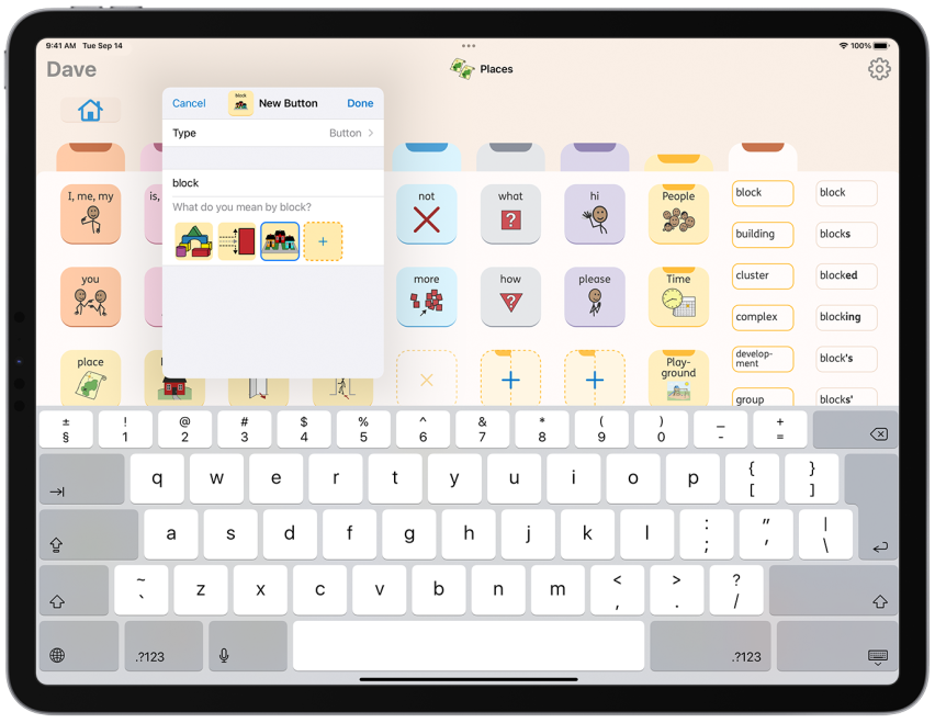 Why can the base vocabulary of Proloquo not be changed screenshot in i Pad
