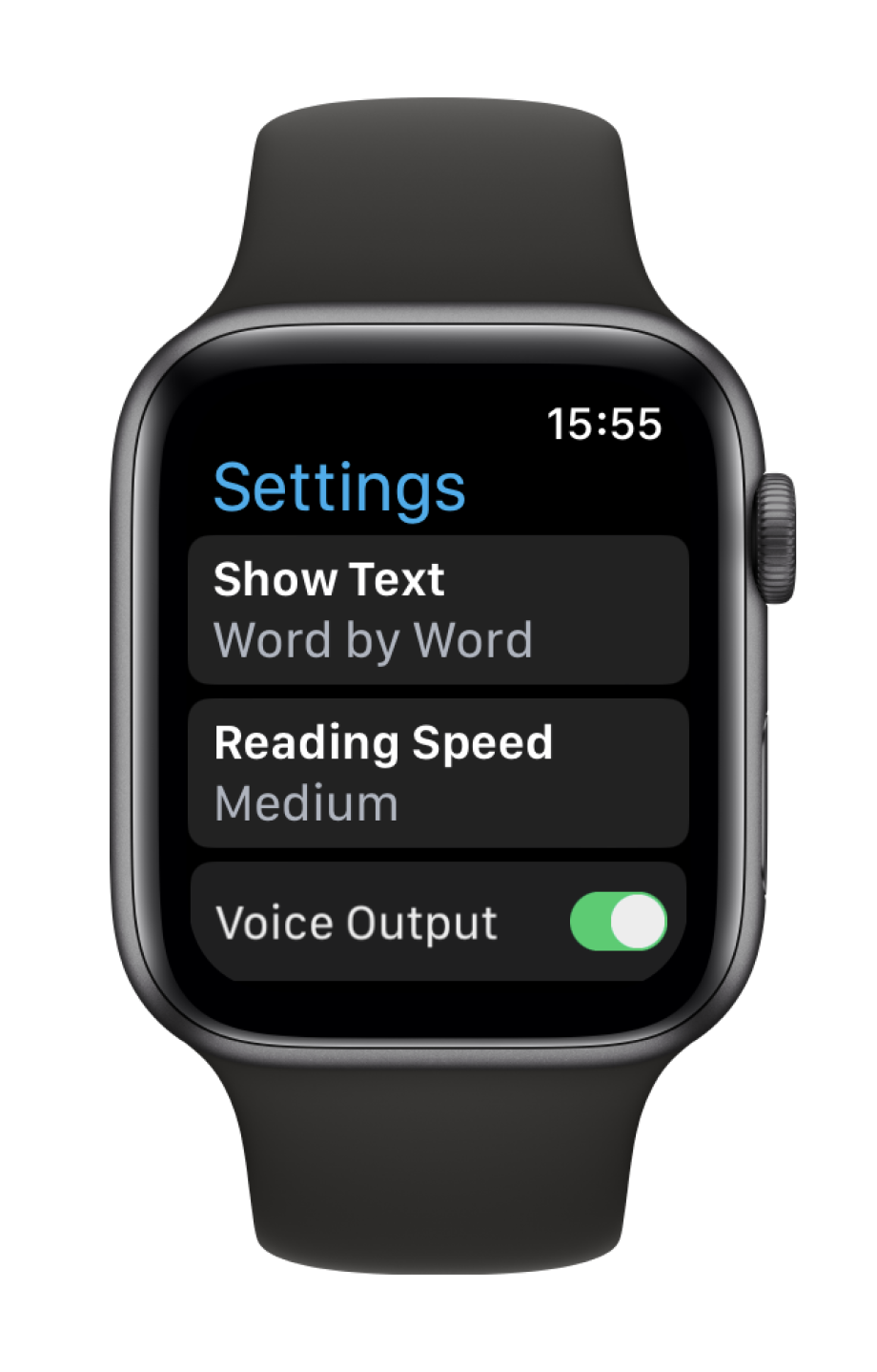 EN Proloquo4 Text Watch Settings Word By Word