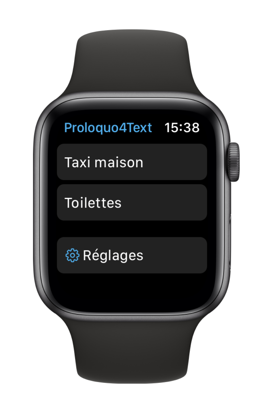 FR Proloquo4 Text Watch Find Settings