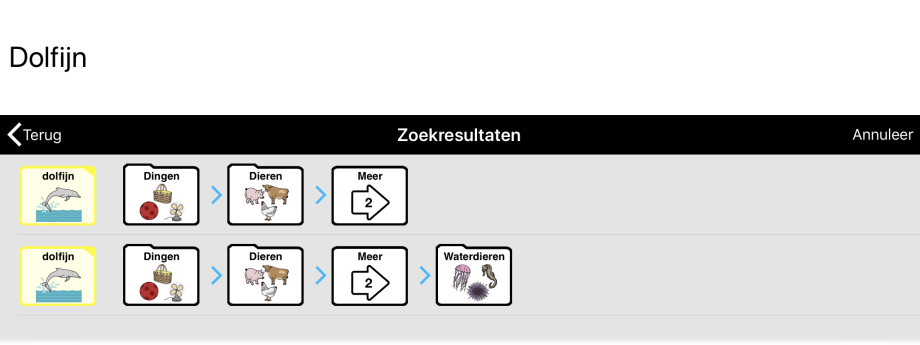 Zoekfunctie - Verschillende paden