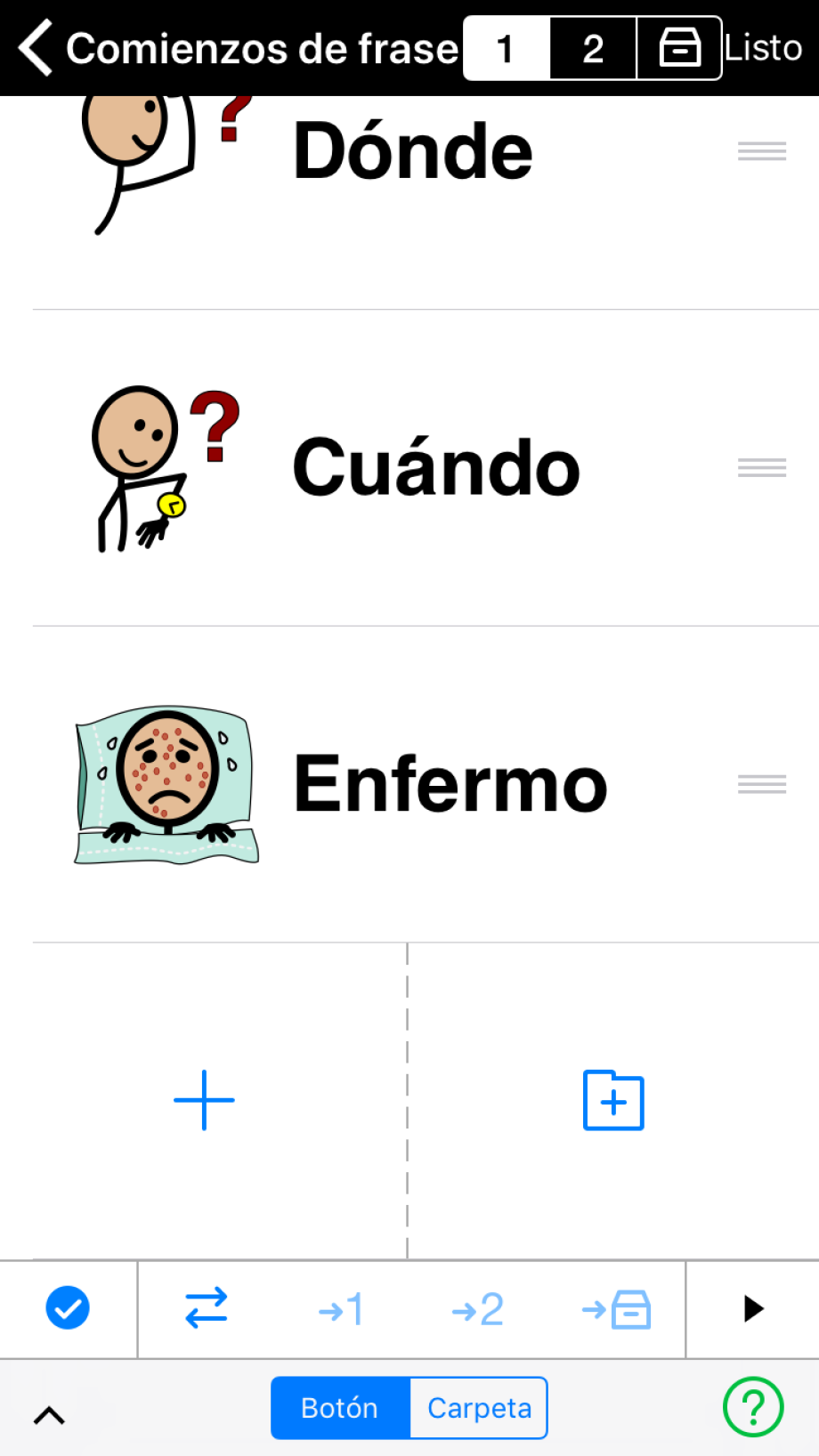 Añade un mensaje o una carpeta