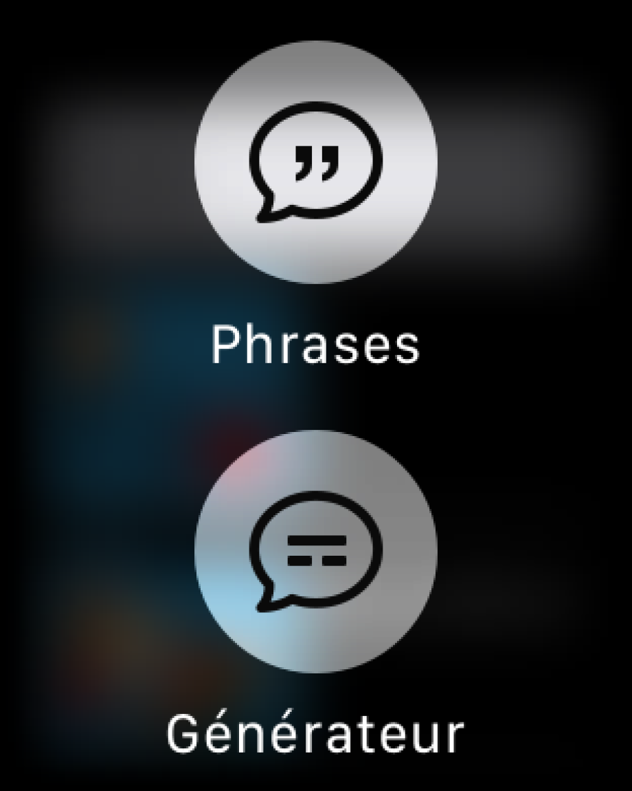 Choix entre Phrases et mode Générateur