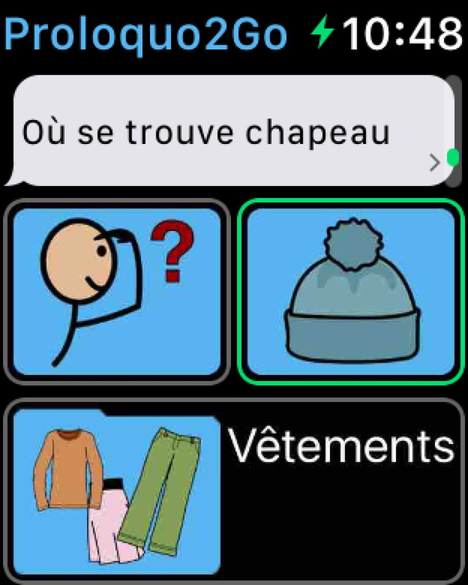 Sélection d’un item dans une Catégorie