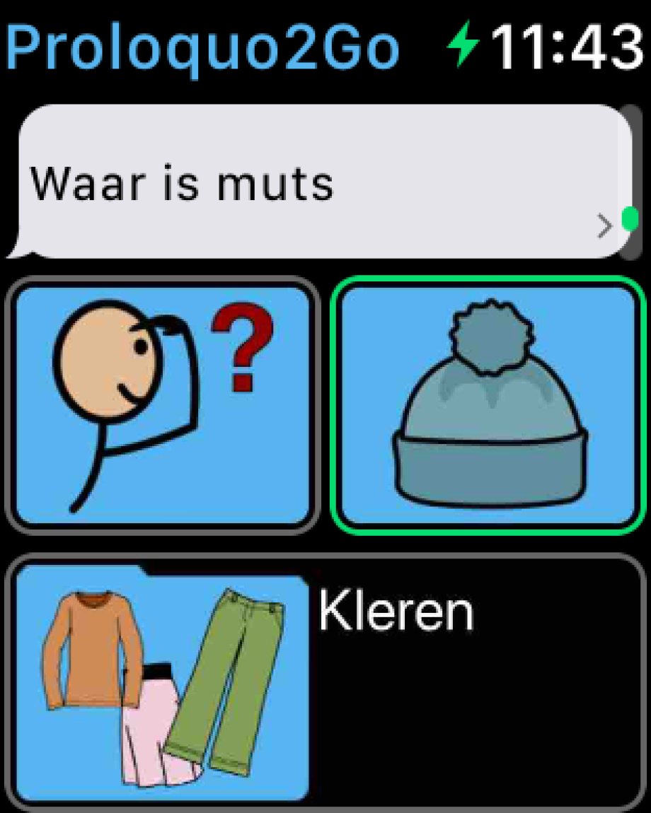 Een knop in een categorie selecteren.