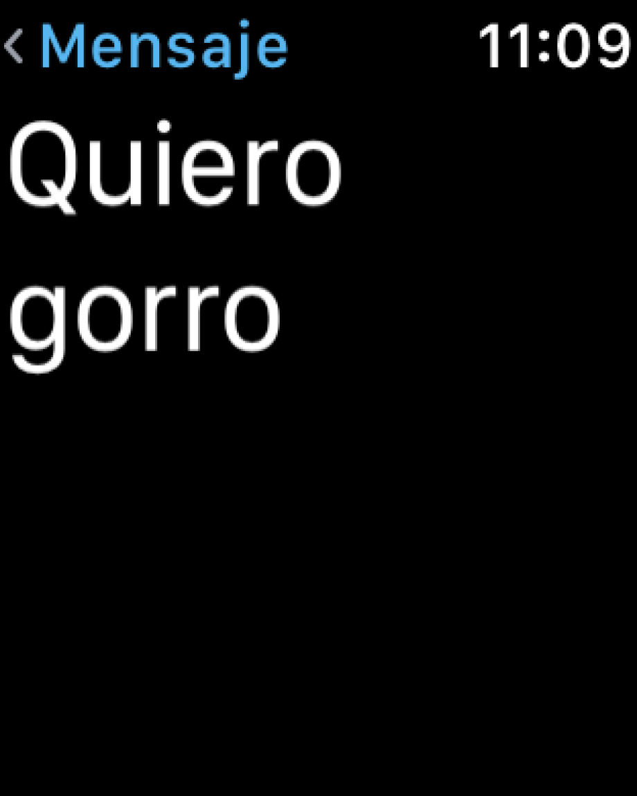 Mensaje se muestra en Apple Watch