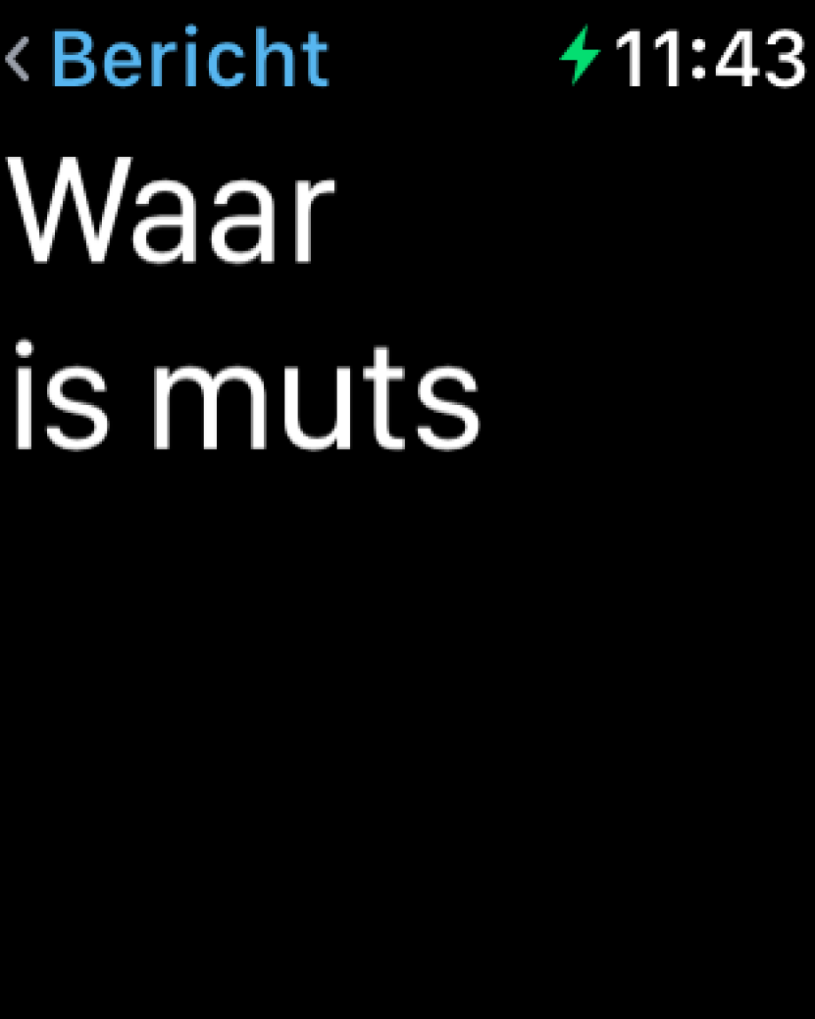 Het bericht wordt getoond op Apple Watch.