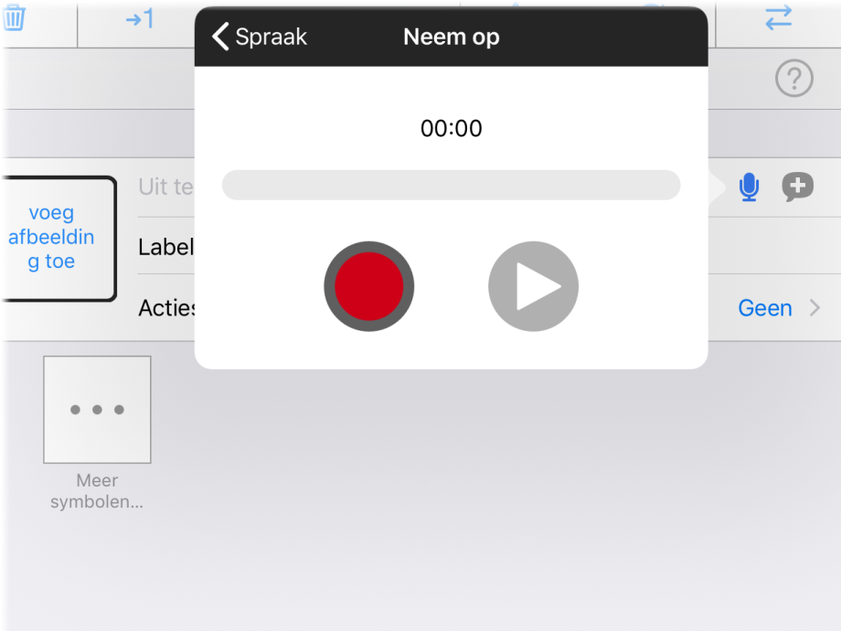Neem op venster in Modus Wijzig.