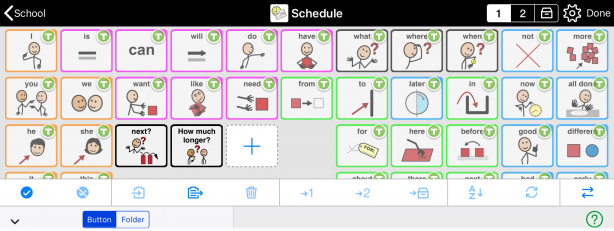 Edit mode tool bar, showing the paste button
