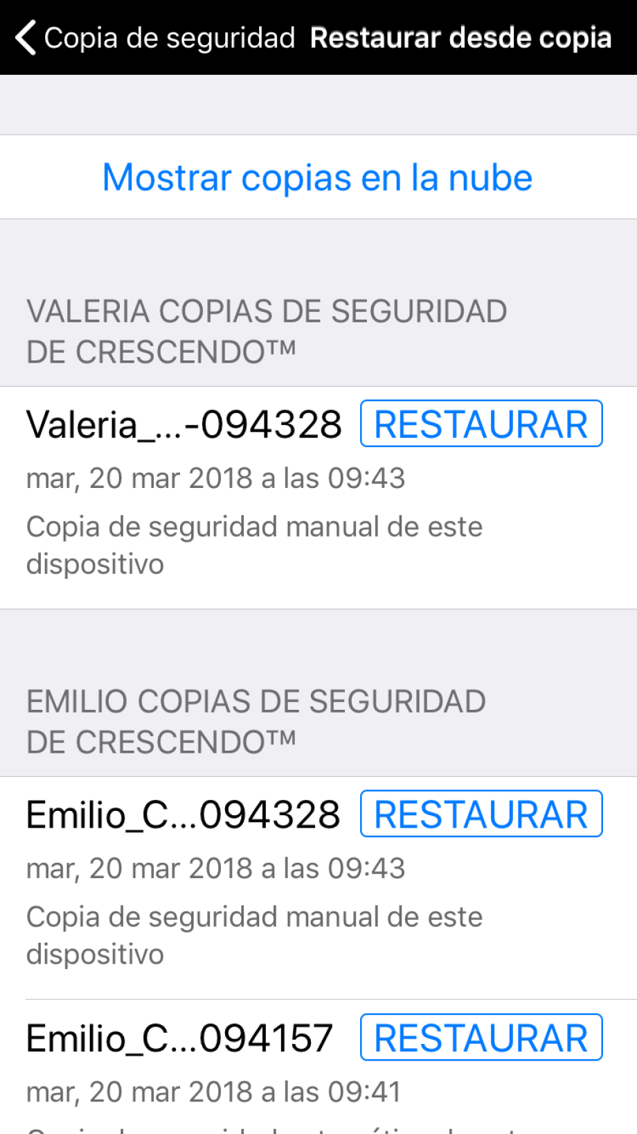 Sección Servicios de Opciones