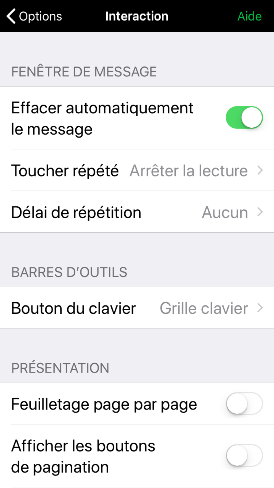 Options interactions