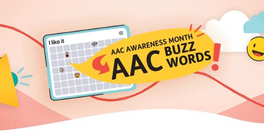 AAC Awareness Month buzzwords illustration