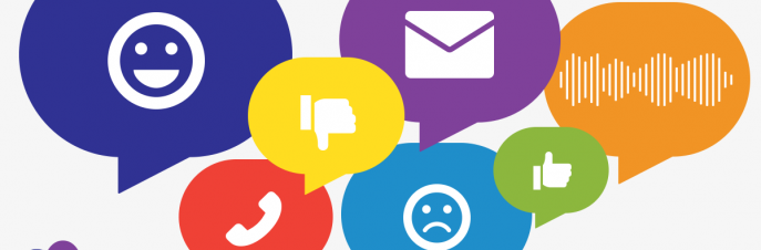 Speech bubbles with icons