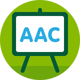 Illustratie van een schoolbord met daarin de letters AAC (OC)