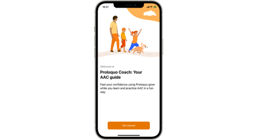 Image of the home screen of Proloquo Coach