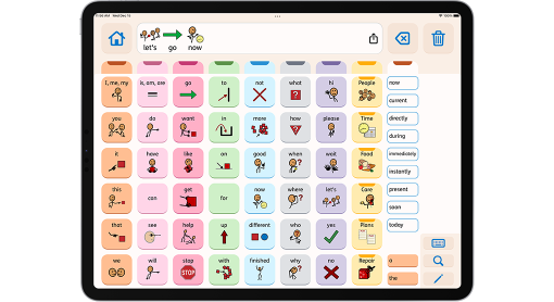 Image of the home screen of Proloquo