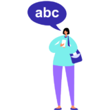 Icon of a person with a speech balloon