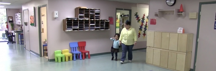 Vanessa walking with mom