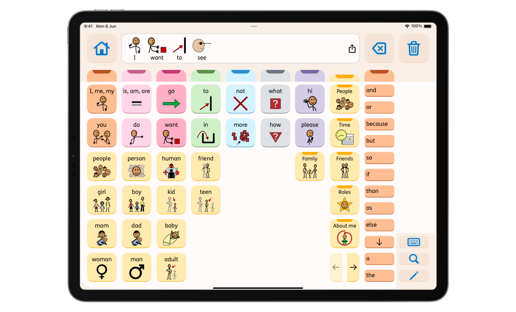 How is the Proloquo vocabulary organized? AssistiveWare
