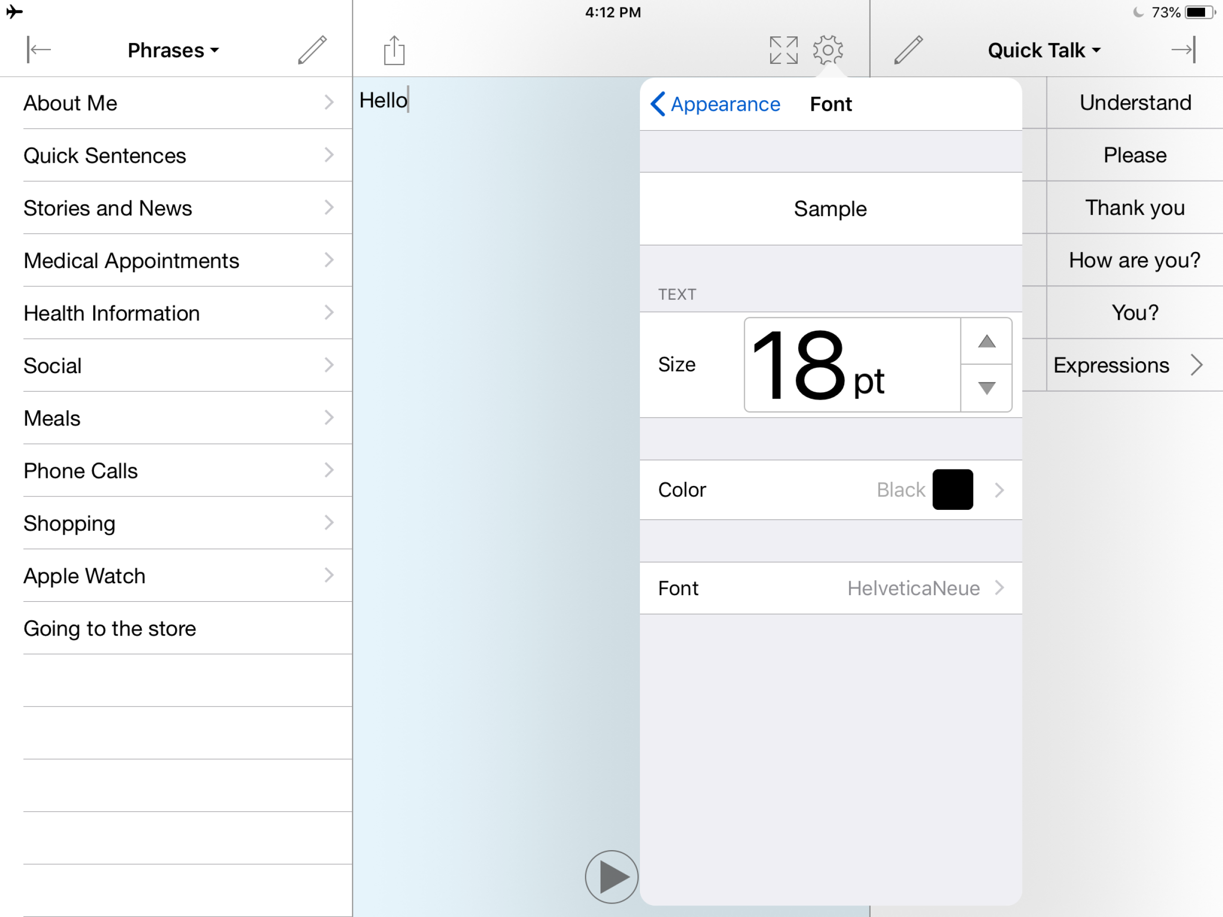 Change the appearance of the Text Pad and Quick Blocks - AssistiveWare