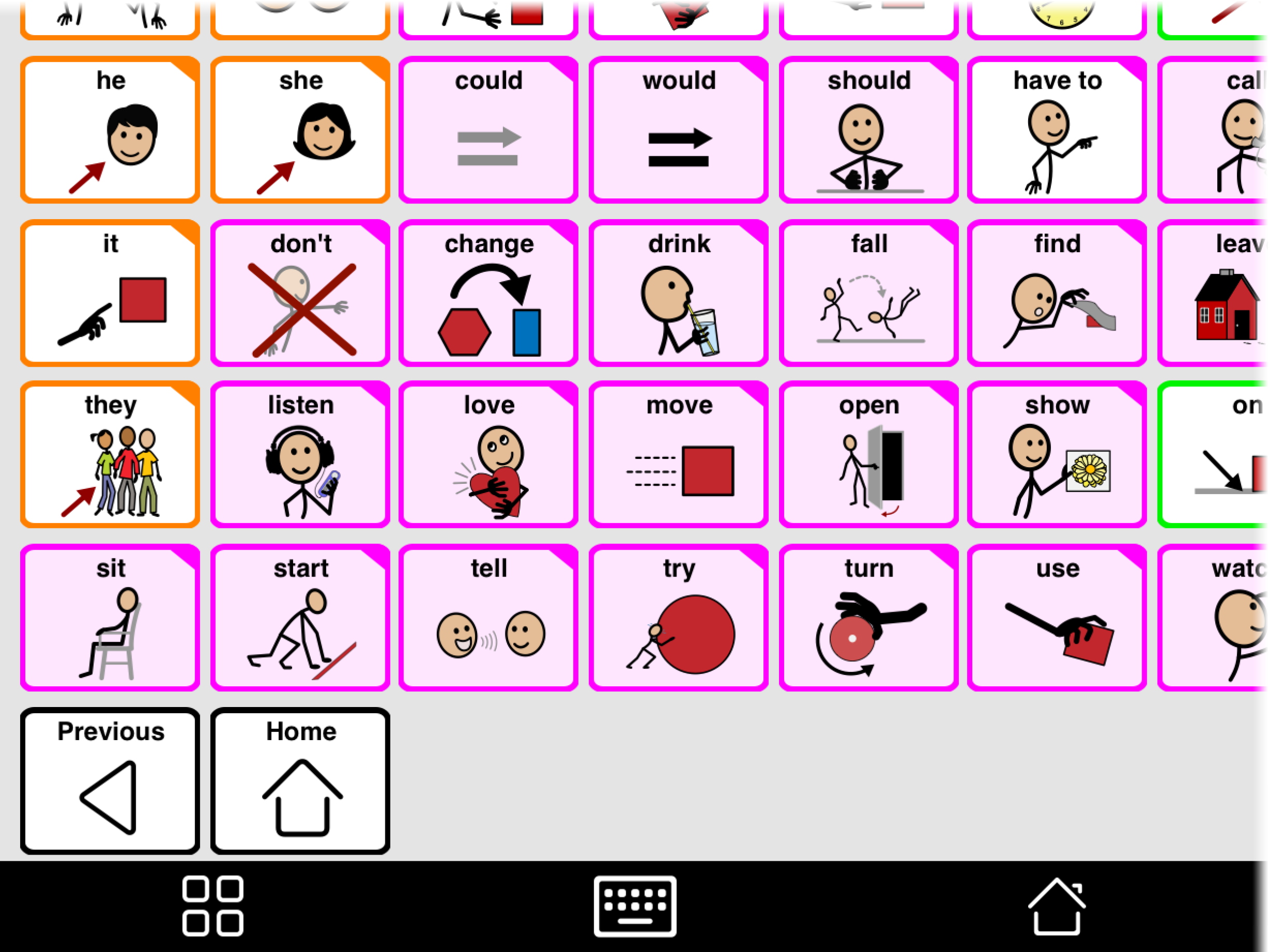 Pre Move Button Add Home or Previous buttons to the grid - AssistiveWare