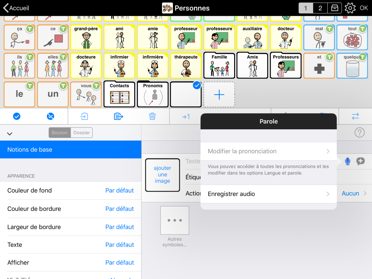 Faire un enregistrement audio sur un bouton - AssistiveWare