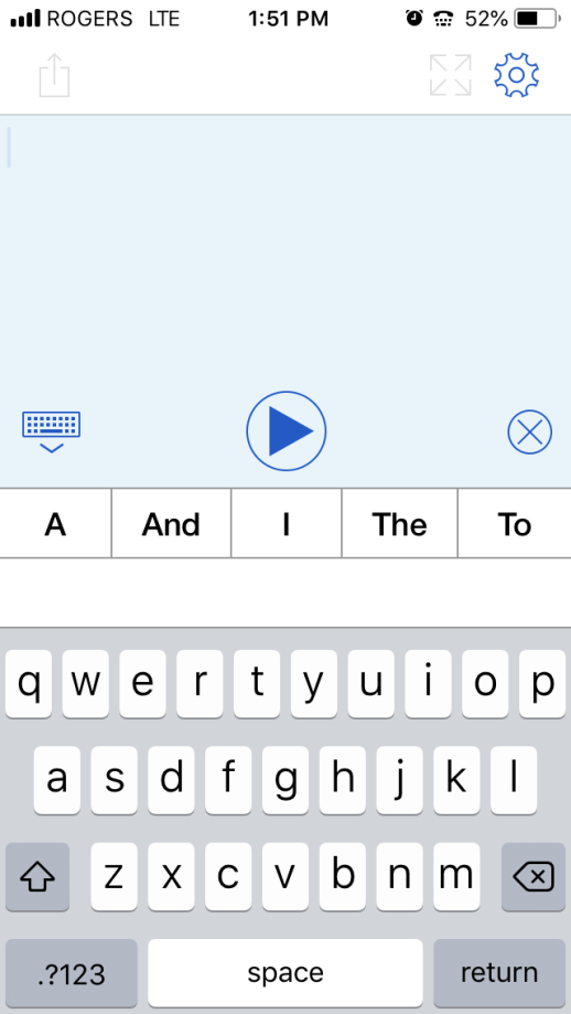 Proloquo4Text on an iPhone.