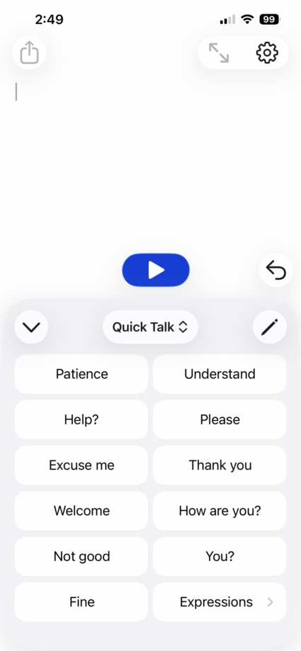 Proloquo4 Text on i Phone