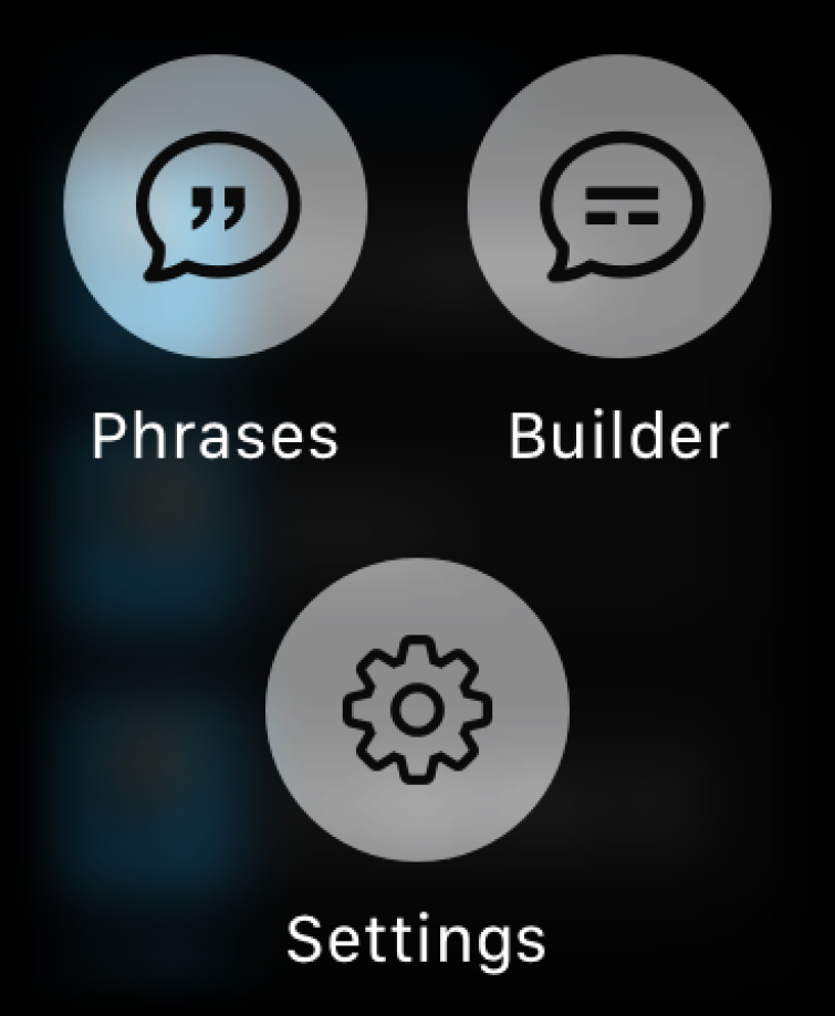 Apple Watch Proloquo2Go Settings screen