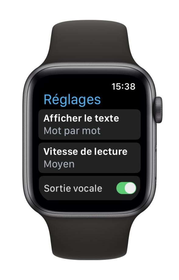 FR Proloquo4 Text Watch Settings Word By Word