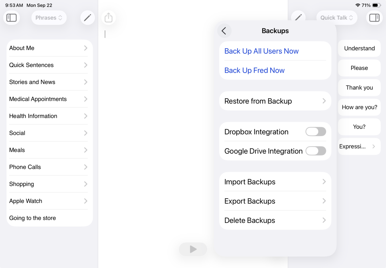 Use Google Drive and Dropbox