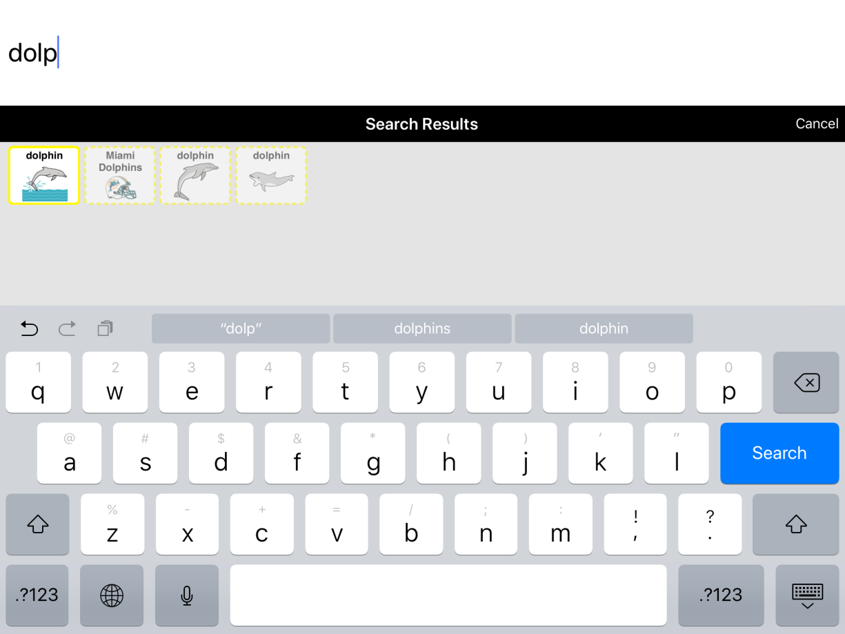 Search feature - typing