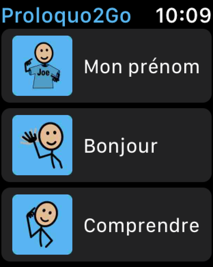 Phrases dans le vocabulaire de l’Apple Watch