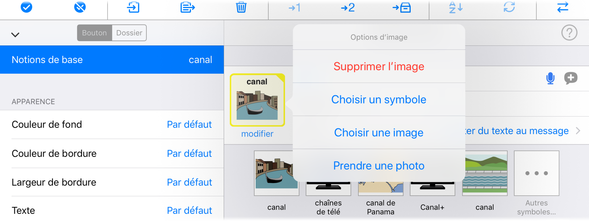 Liste des moyens de changer l'image sur un bouton