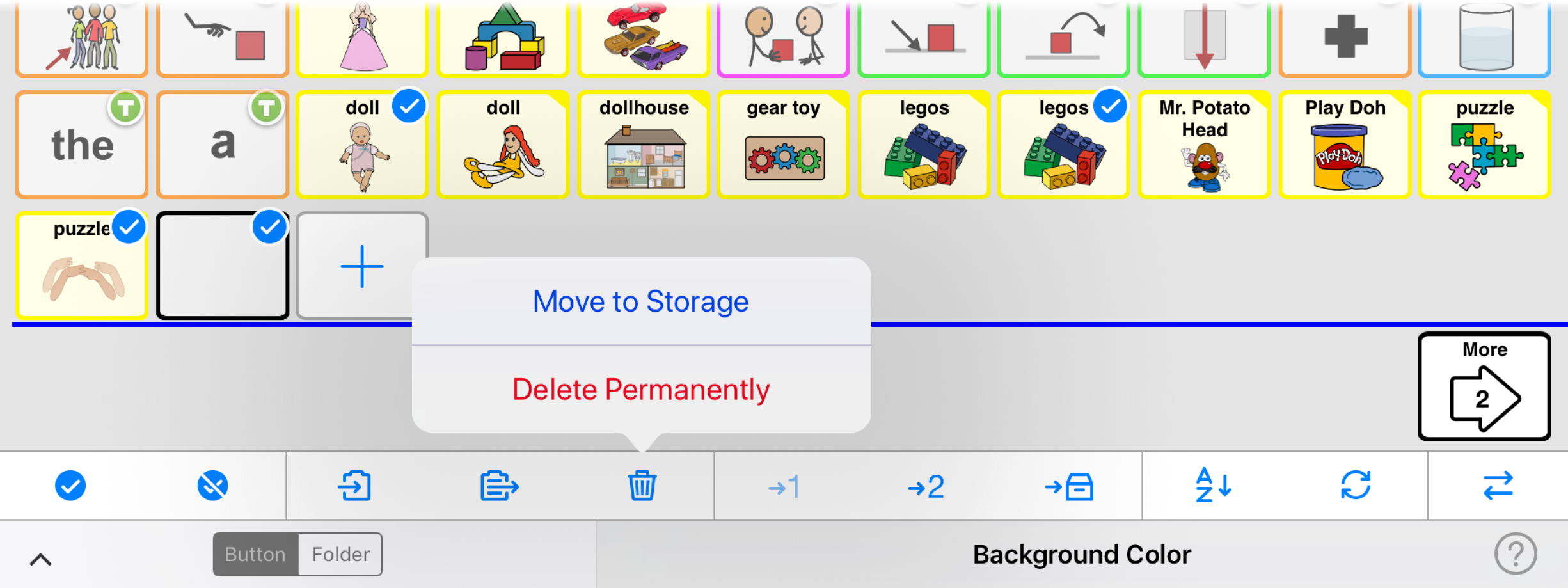 Move to Storage or Delete permanently choice