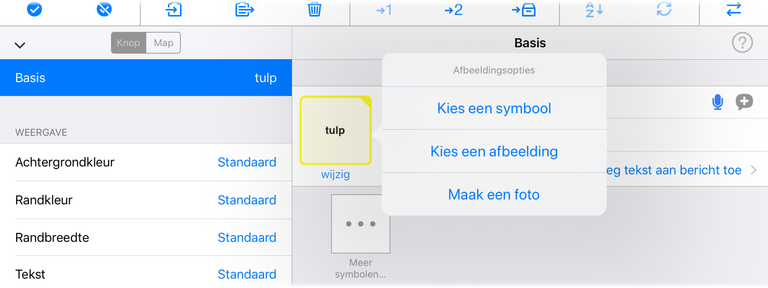 De afbeeldingenopties binnen de modus Wijzig