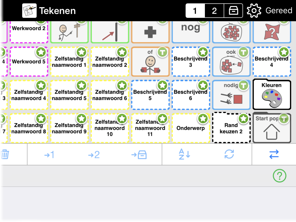 Sjabloon met mapreserveringsknoppen