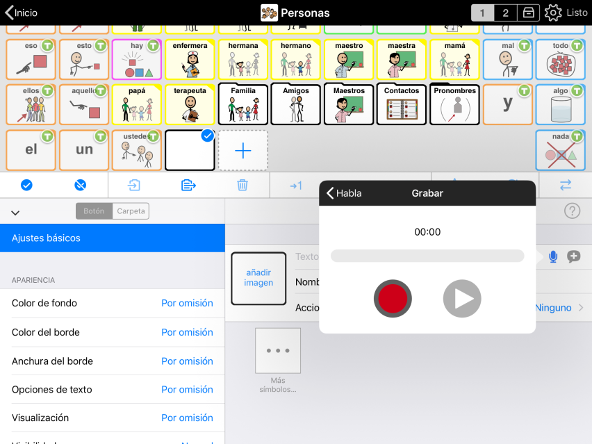 Captura de pantalla de la grabación de audio en el modo Edición