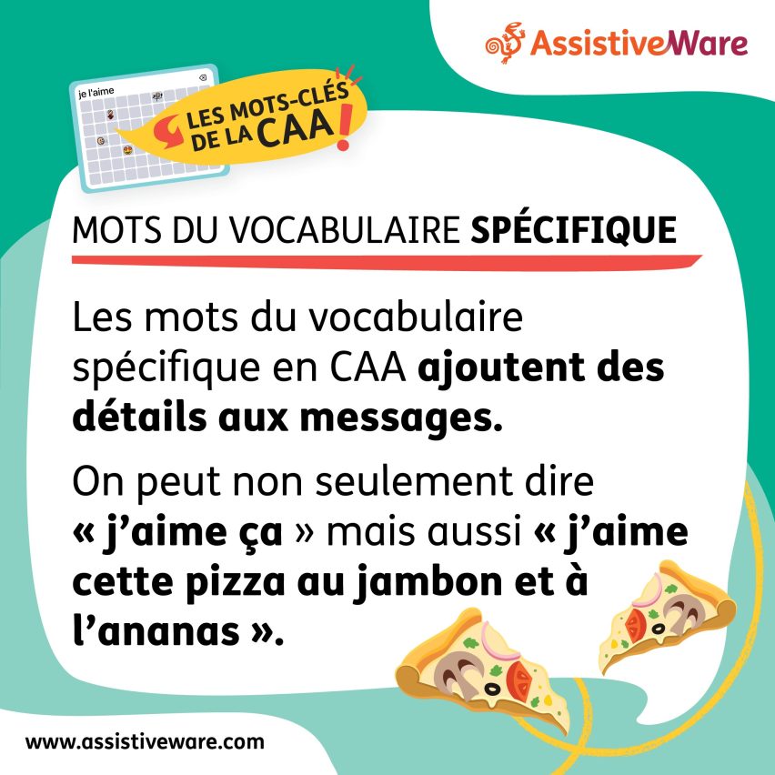 Les mots du vocabulaire spécifique