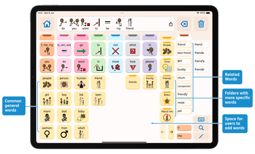 Designing a comprehensive and inclusive vocabulary for Proloquo Screenshot 2