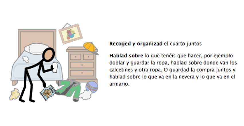 Recoged y organizad el cuarto juntos