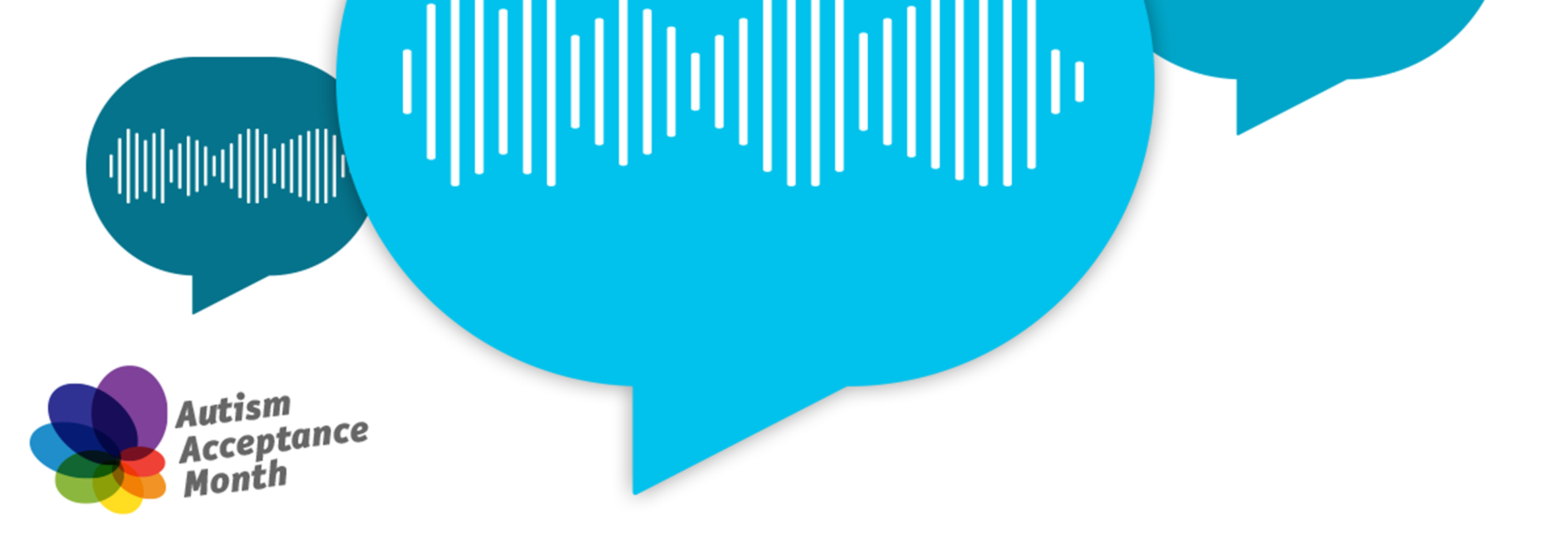 Bulles de dialogue avec graphiques sonores pour le Mois de l'acceptation de l'autisme