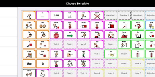 Template chooser in Proloquo2Go