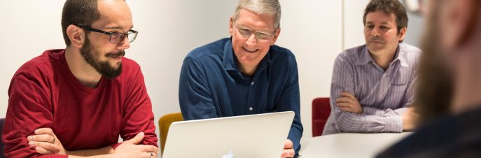 Tim Cook with Jose Perez and David Niemeijer