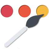 Paleta de colores con brocha