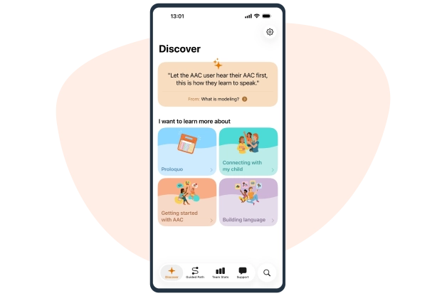 Proloquo Coach discover screen